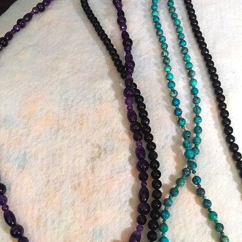 3 Genuine strands of gems